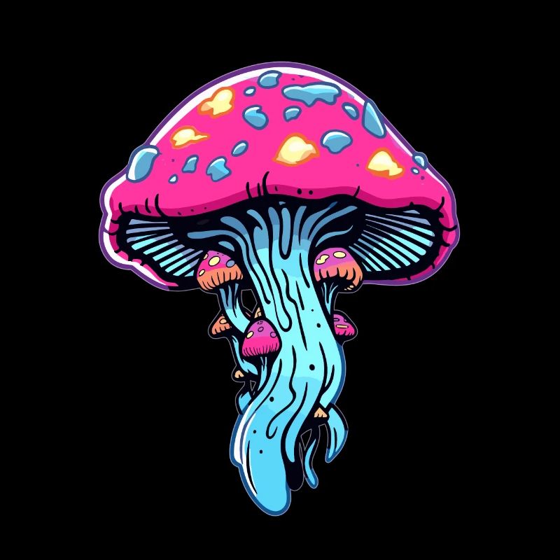 Festival psychédélique d’art des champignons mignons