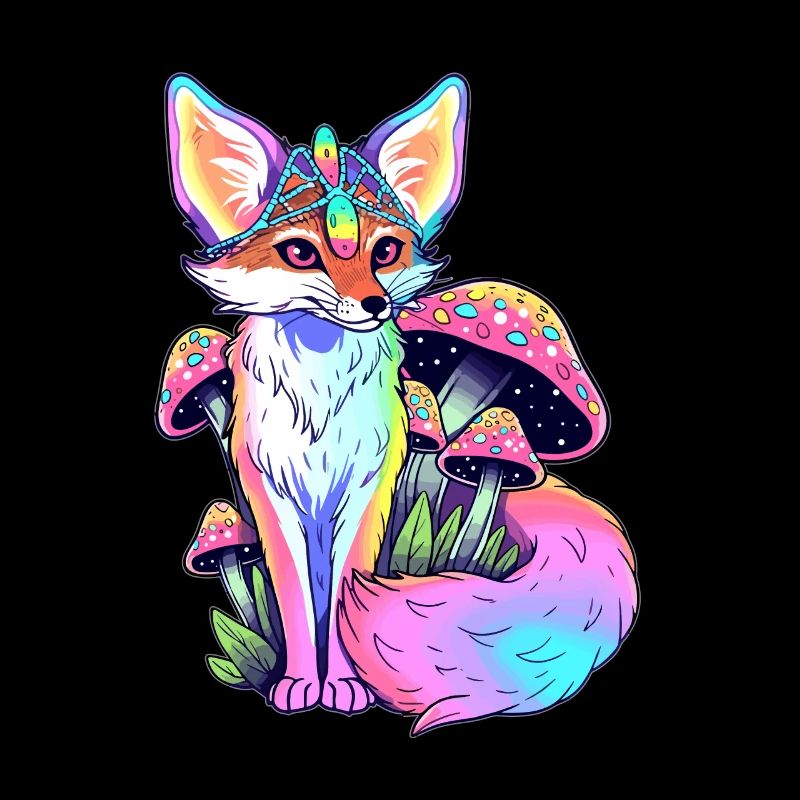 EDM Forest Party Trippy Renard Psychédélique Rave