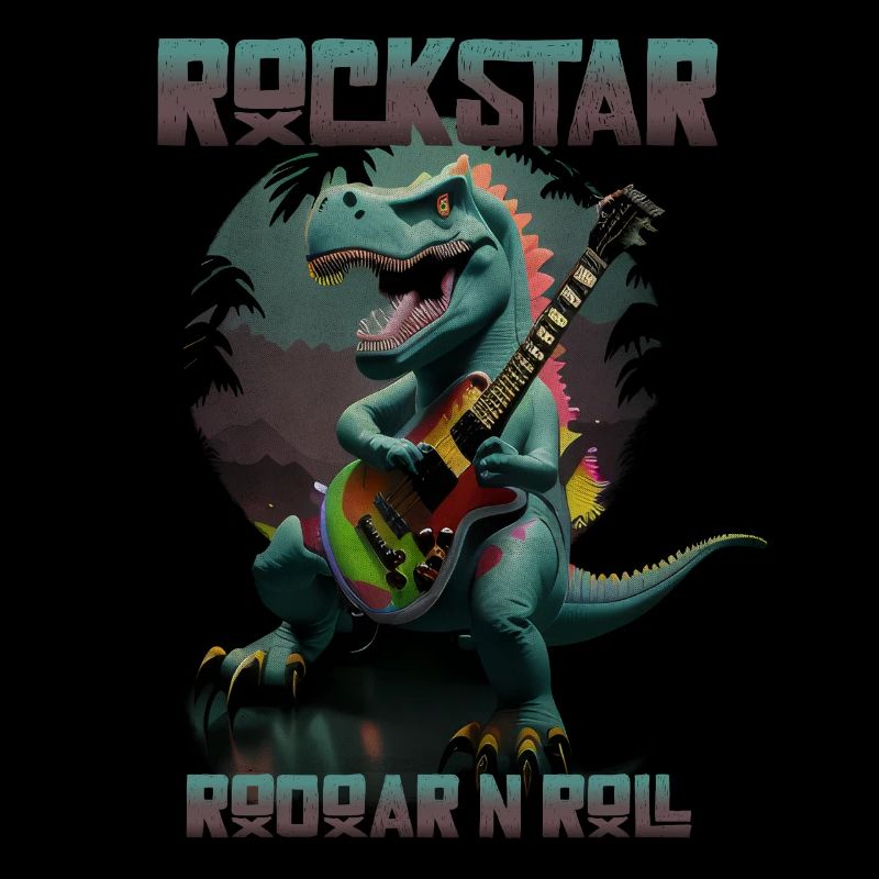 Dinosaur Playing Guitar - T-Rex Dinosaur Lover