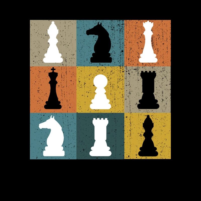 Vintage retro chessboard art chess player gift