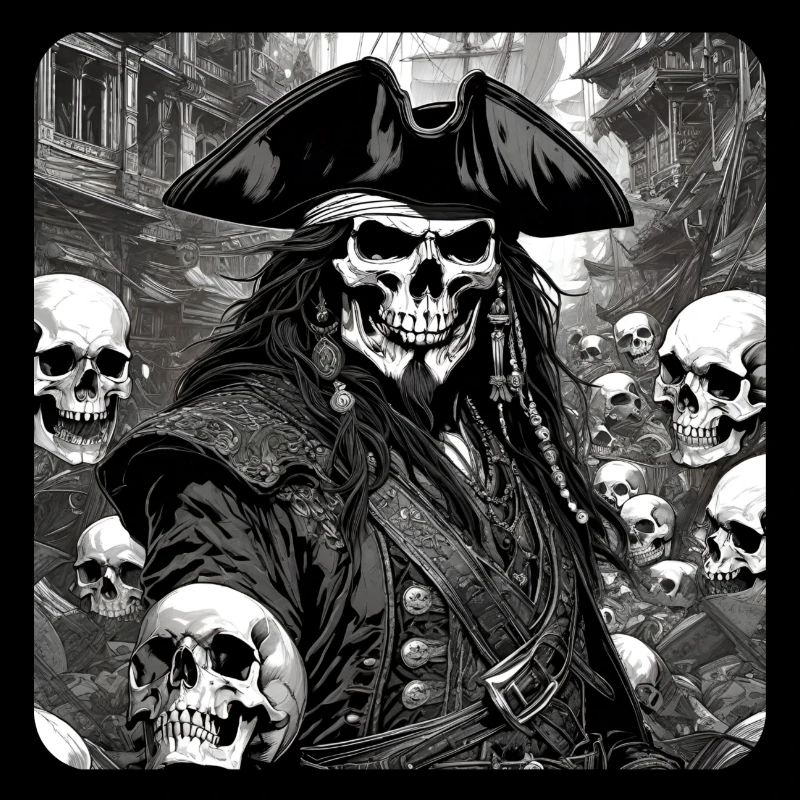 Pirate with skulls