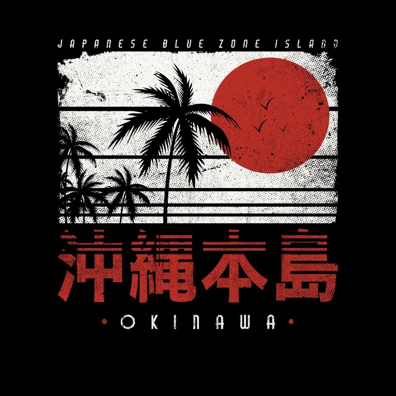 OKINAWA NIHON DRAPEAU JAPONAIS RÉTRO JAPON