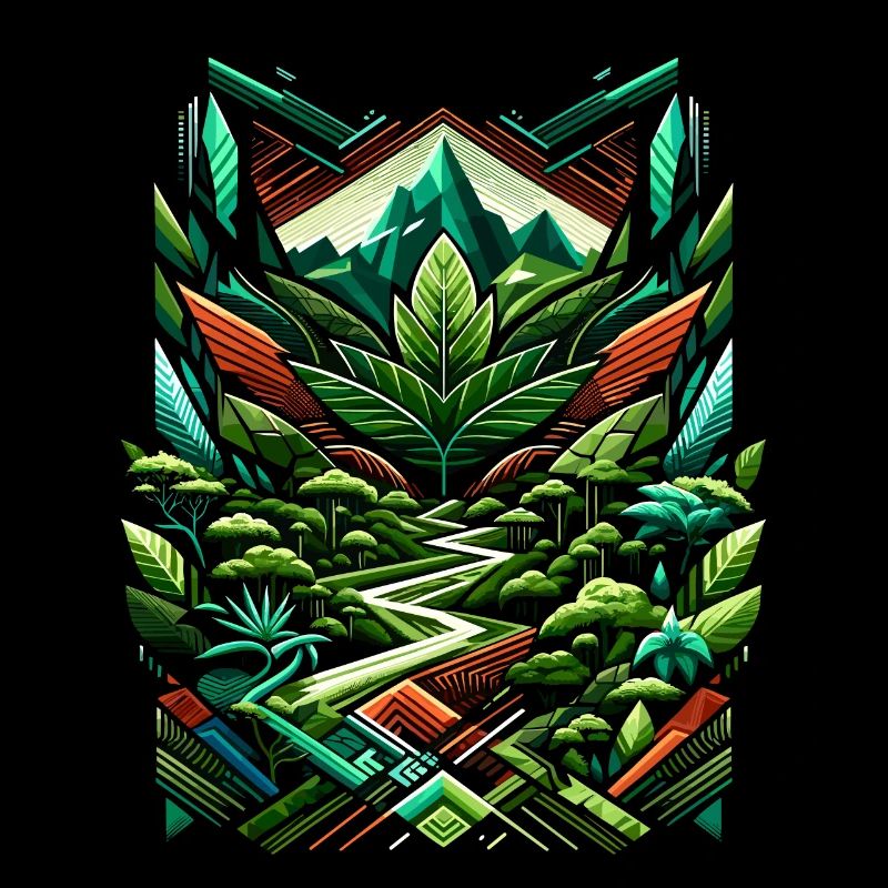 Forêt tropicale abstraite d’Ayahuasca