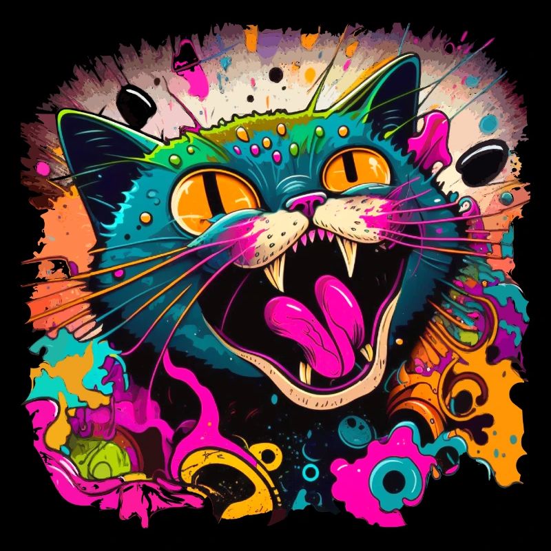 Chat dans le style graffiti