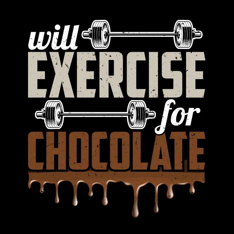 Will Exercise For Chocolate Funny Gym Workout Fitn