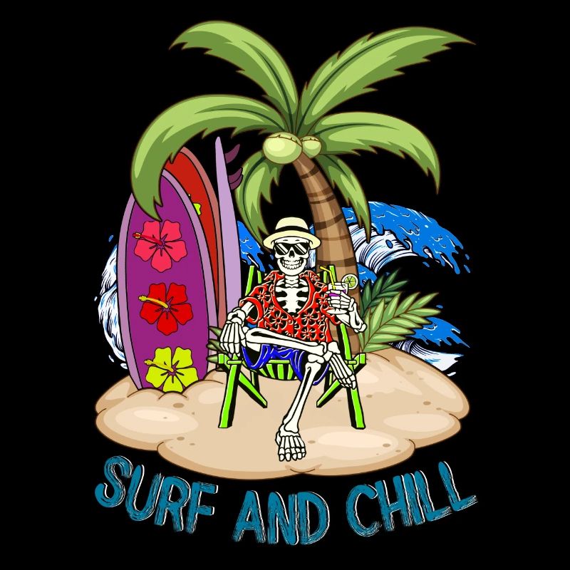 Skeleton Surf and Chill - tropical-style