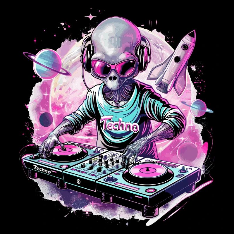 Techno DJ Alien Rave Dance Dancefloor