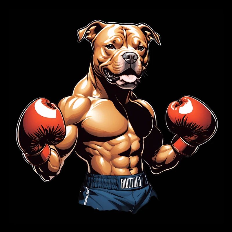 Pitbull in boxing training