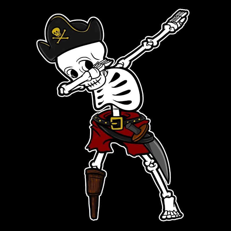 Dabbing Skeleton Pirate - Crâne Danse Dab