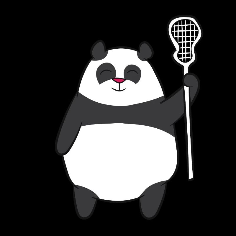 Lacrosse - Panda bear with lacrosse racket