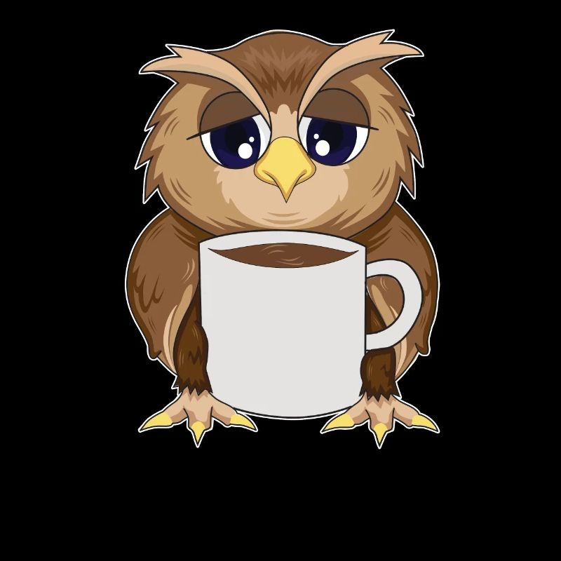 Up Owl Night Nachteule Eule Kaffee Coffee Nerd
