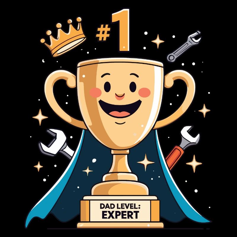 Trophäe "Dad Level: Expert" – Nummer Eins Papa