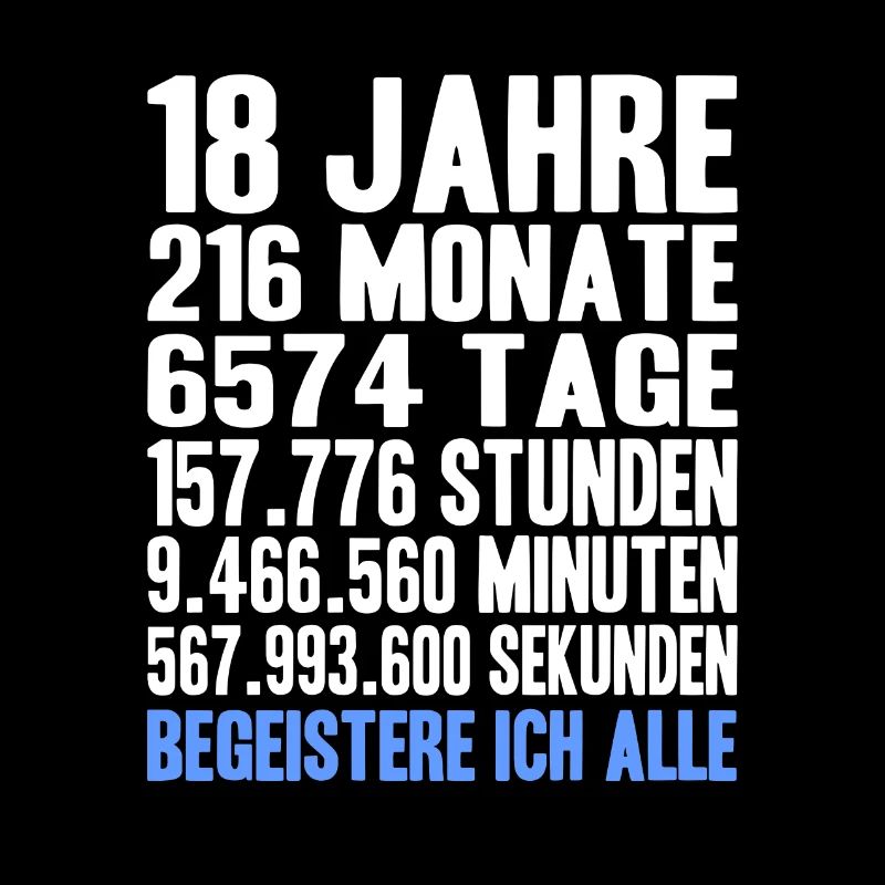 18th 18. Geburtstag Volljährig Geschenk lustig 18