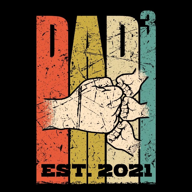 Dad hoch 3 Drillingsvater Papa mit drei Kinder