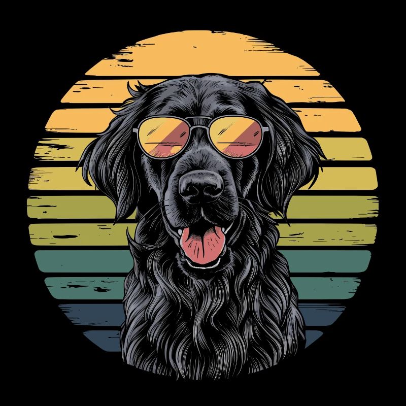 Flat Coatet Retriever Retro