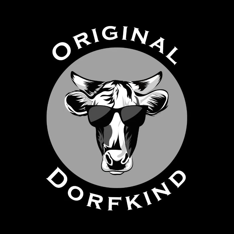 Original Dorfkind grau mit cooler Kuh
