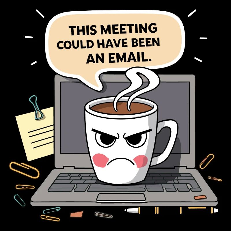 Grumpy Coffee Meeting Humor