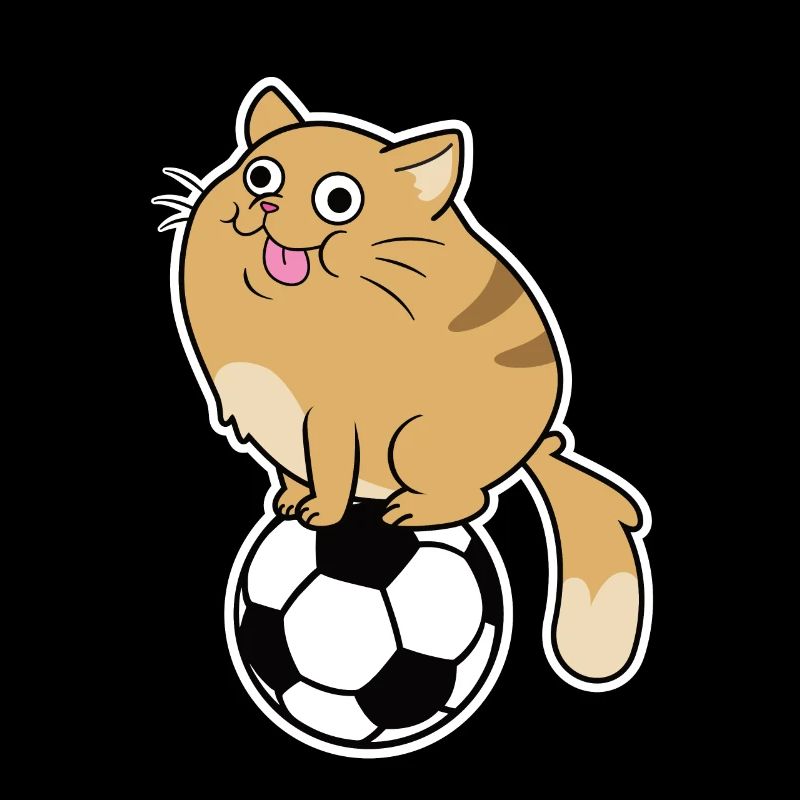 Fußball Comic Katze