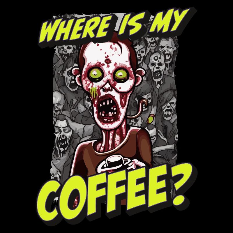 Funny coffee design with zombie