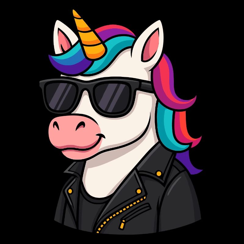 Stylisches Einhorn mit Lederjacke