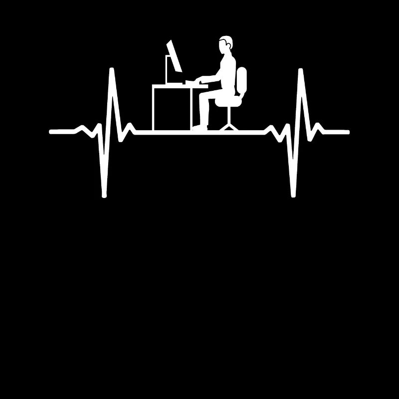 Ordinateur ECG battement cardiaque programmeur PC nerd pouls