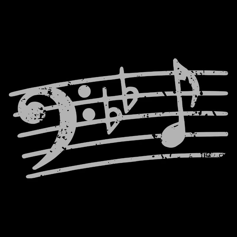 Notes de clé de fa musicien basse bassiste