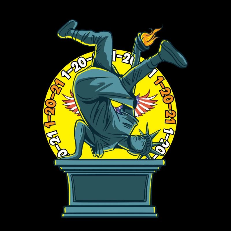 Freiheitsstatue macht Kopfstand 1-20-21