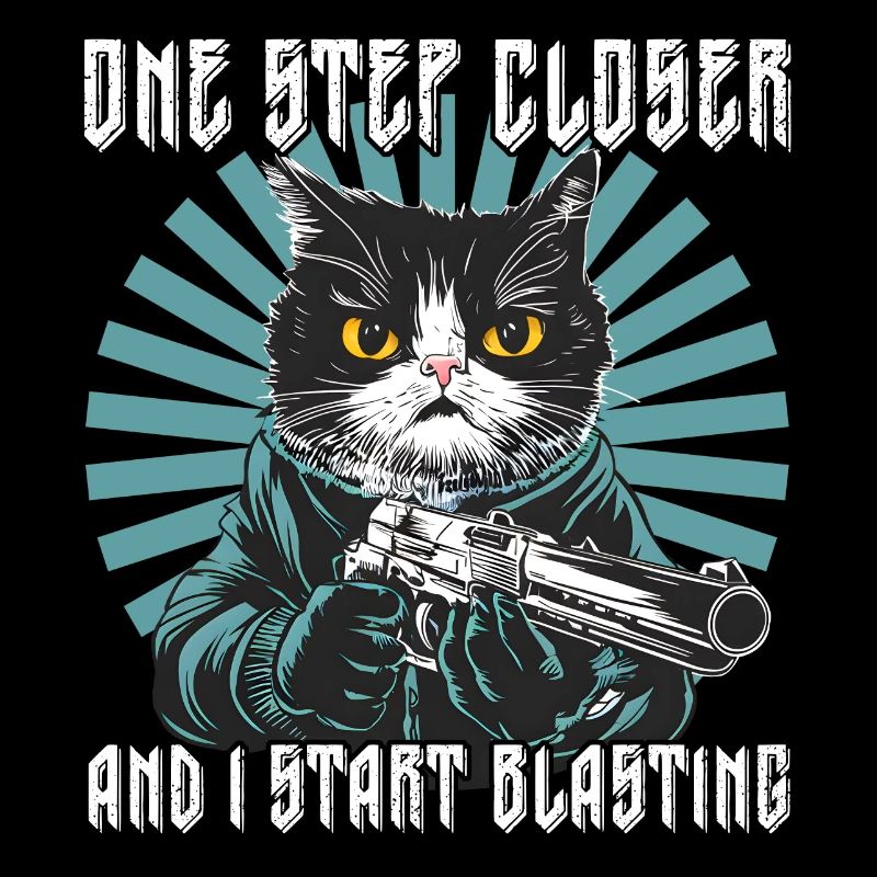 Funny Sarcastic Cat Holding Gun