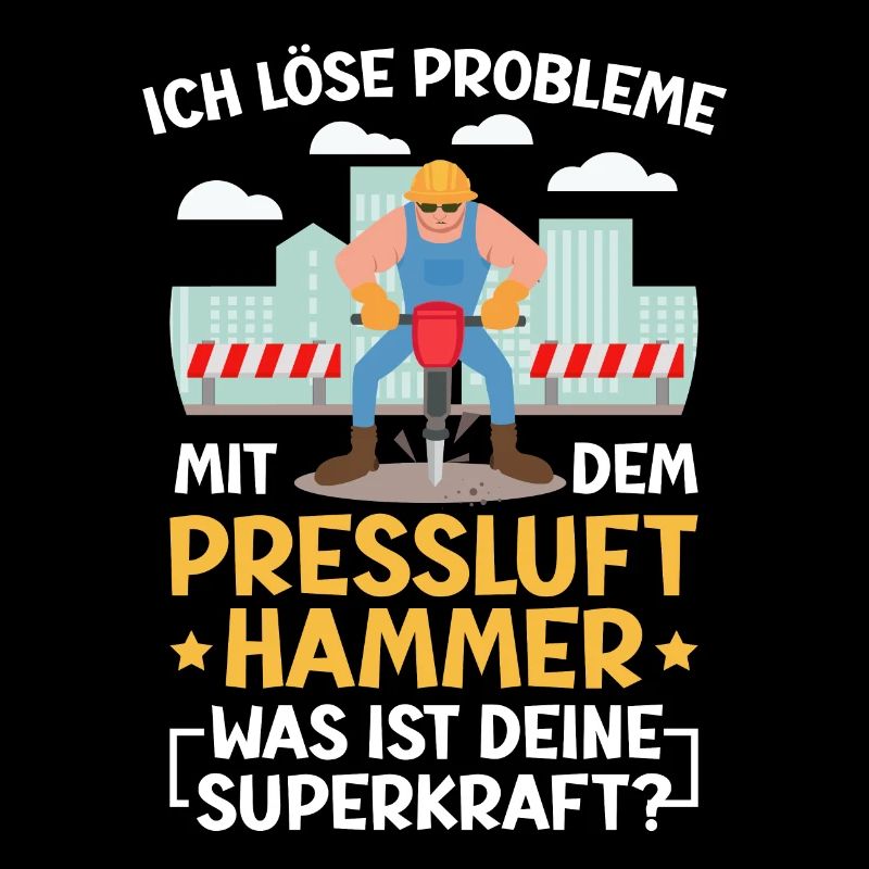 Ich Löse Probleme Mit dem Presslufthammer Straßenb