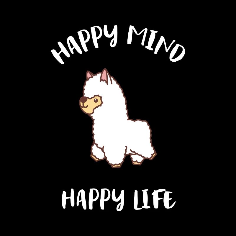 Süßes Alpaka Lama Glücklich Positiv Happy Geschenk