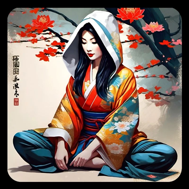Geisha in Buddha Position