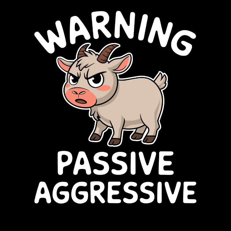 Caution Passive Aggressive Funny Goat