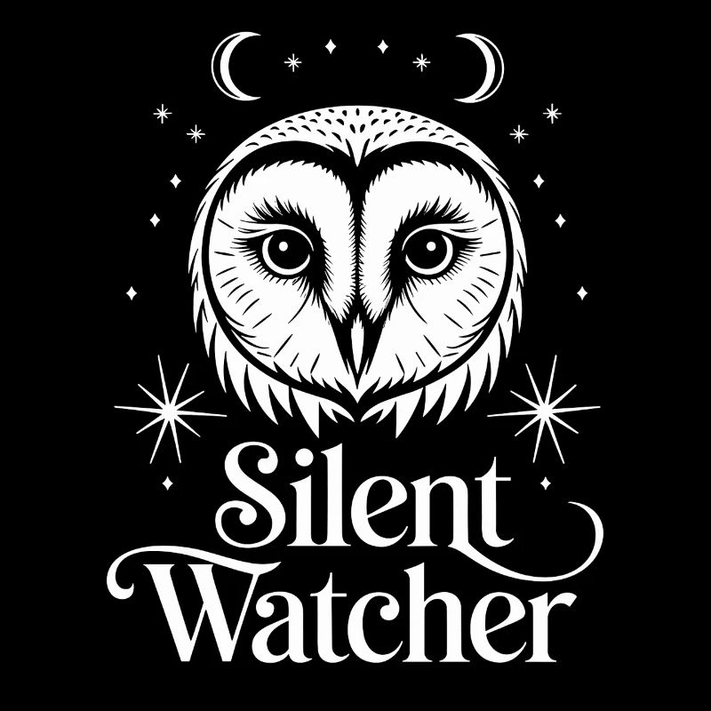 Cottagecore Silent Observer Owl Design