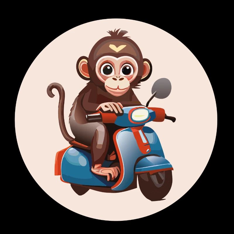 Der Affe auf einem Roller