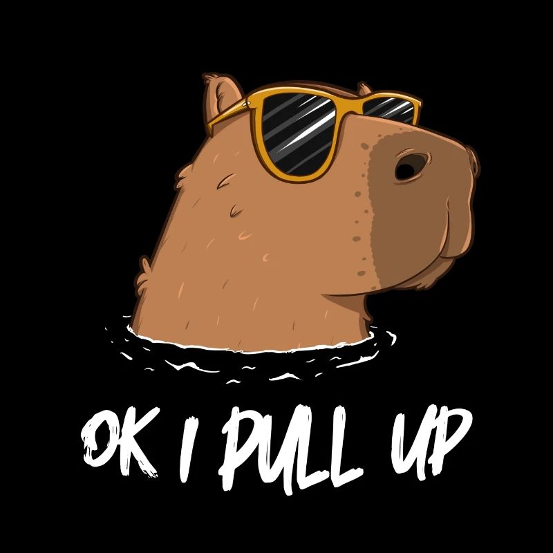 OK I Pull Up Capybara Meme Geschenk Witzig Cartoon