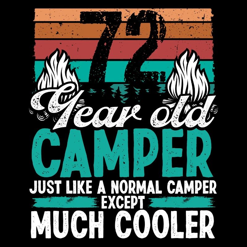 72 Year Old Camper Scouting Camping 72 Birthday