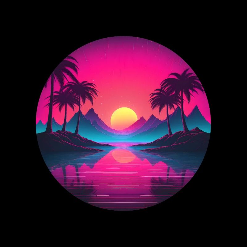 Tropical Chillwave Synthwave Sunset