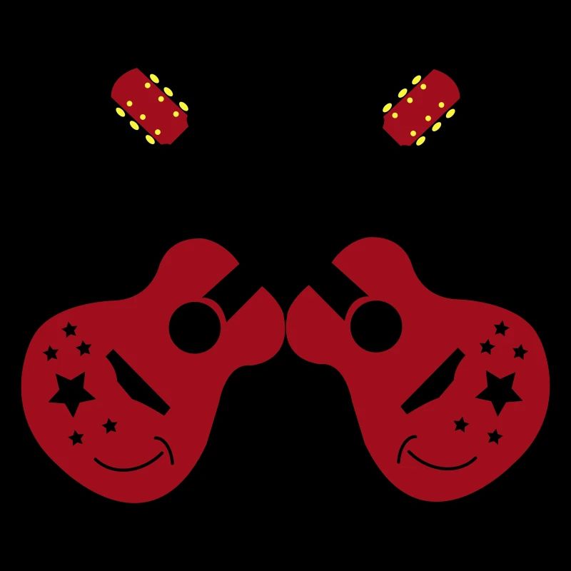 Lächelnde Doppelgitarren