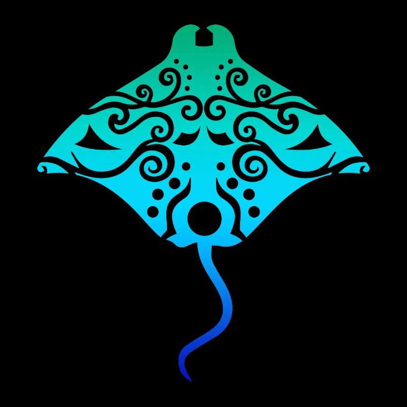 Maori Rays Batoidea Tribal Tattoo Gift Idea
