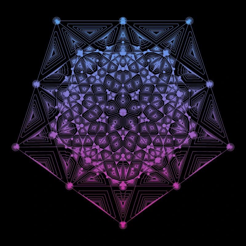 Pentagon Star Dimensions Gradient