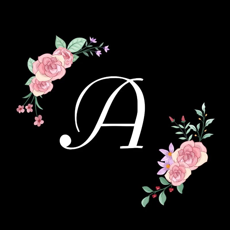 Lettre a florale rose