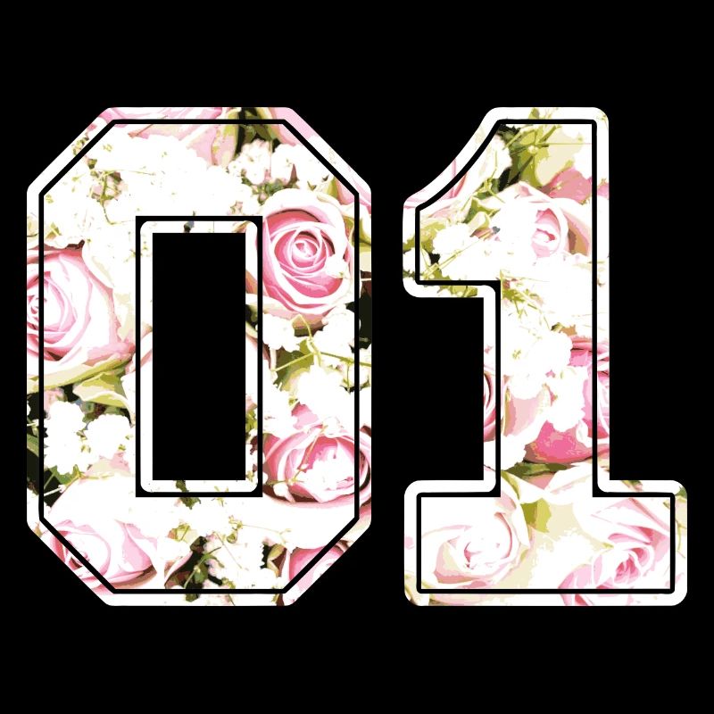 Rose pattern digit number 01