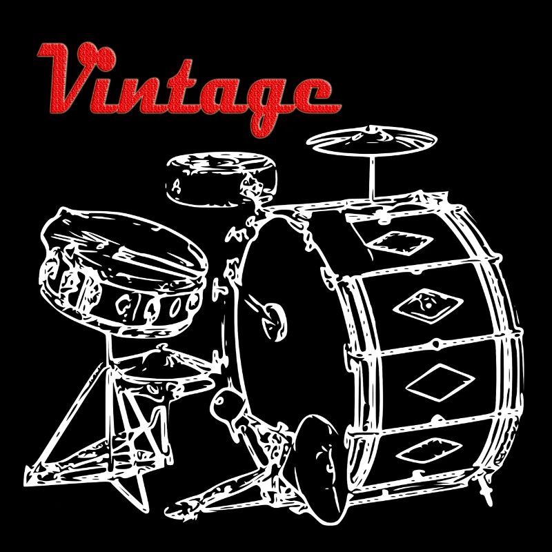 Drums Vintage Drum Set Cadeau de batteur