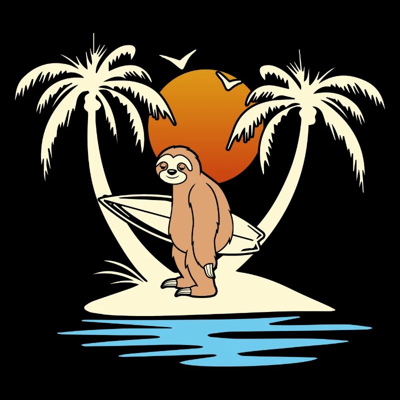 Sloth while surfing