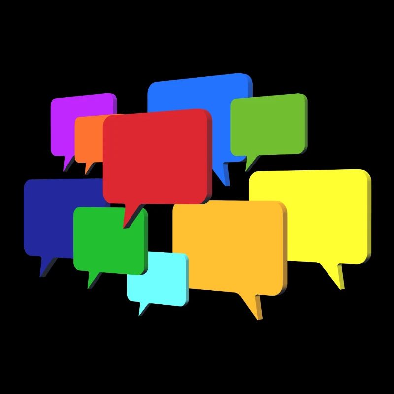Speech bubbles in different colors