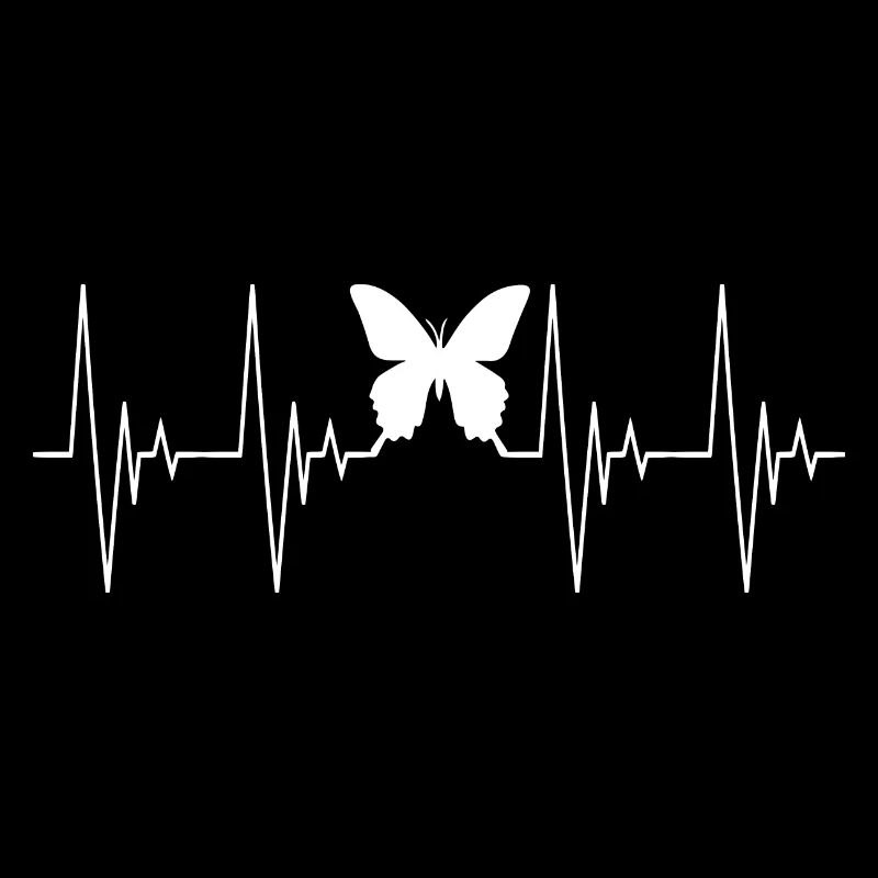 papillon insecte silhouette ecg battement de cœur