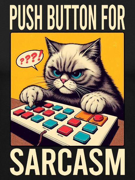 Drukknop voor sarcasme Meme Grappige Dieren Kat