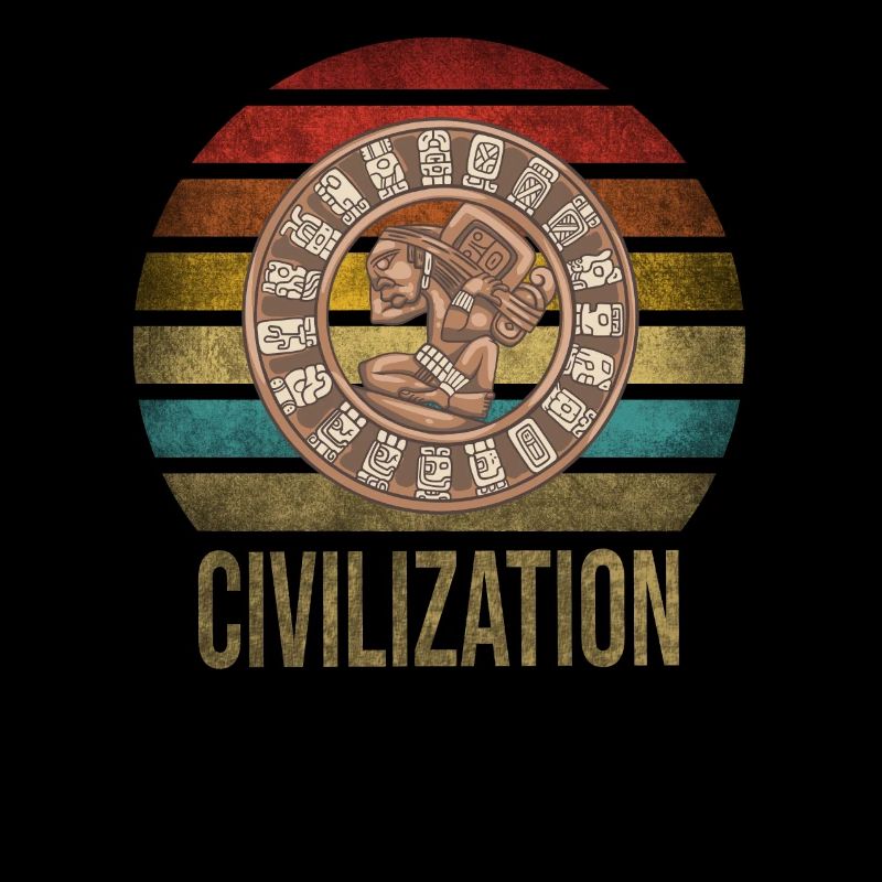 Calendrier Maya Itzamna Rétro Coucher de soleil