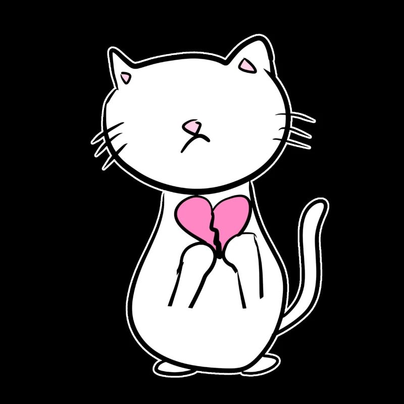 cat broken heart sad love