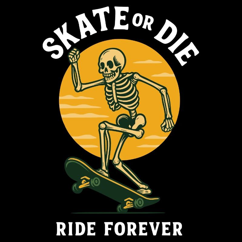 Skate oder stirb Skelett Design